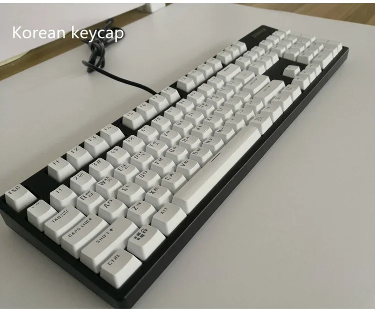 Teclas rusas coreanas retroiluminadas para Gaming, Teclado mecánico Cherry MX Switch, perfil OEM, ABS, bricolaje personalizado, 104 teclas