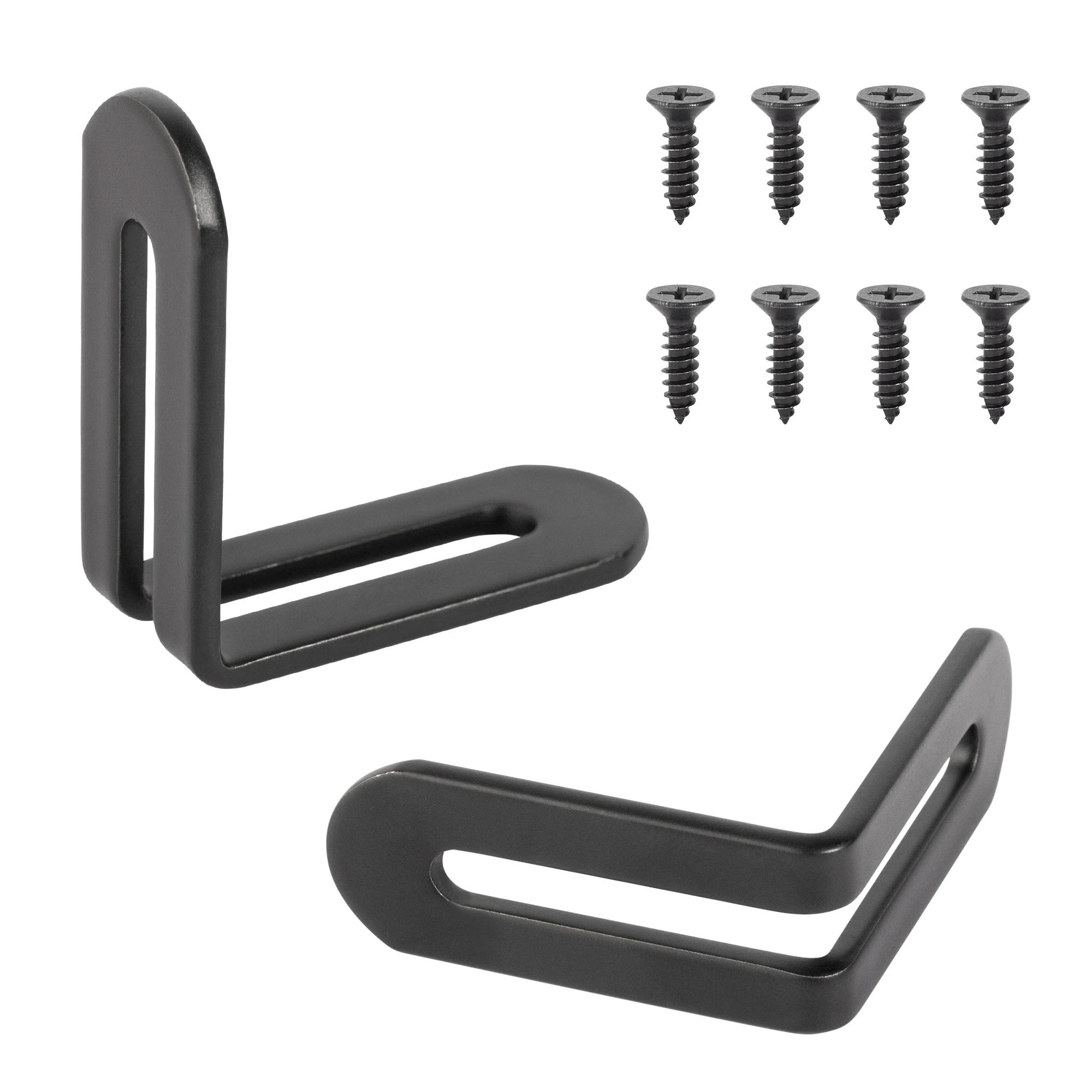 2pcs Corner Brackets Stainless Steel Furniture Angle Shelf Connector Cabinet Support Fixing Frame Black Corner Brace with Screws