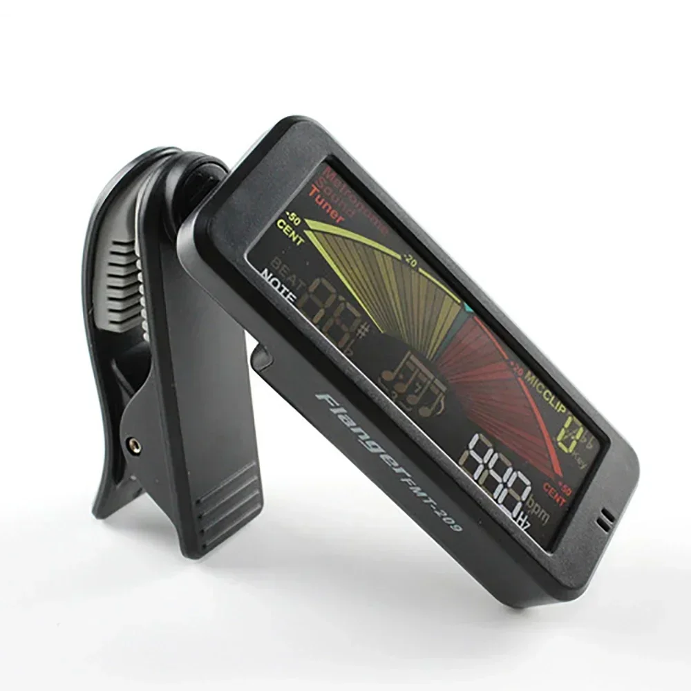 Flanger FMT-209 Guitar Clip-on Tuner LCD Display Metronome Tone Generator A4 Range Tuner for Guitar Bass Ukulele Banjo Violin