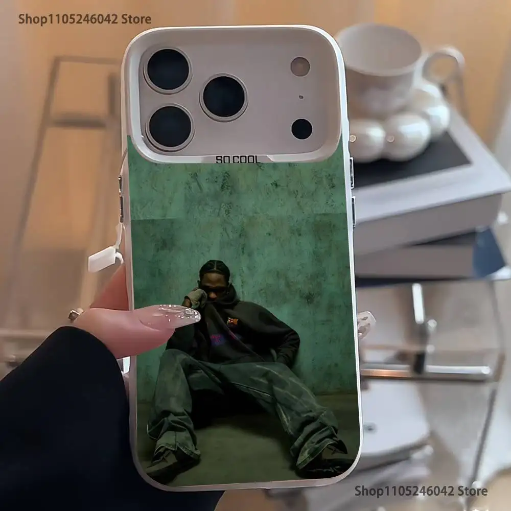 C-Cactus J-Jack Travis Scott Branco Matte Capa de telefone à prova de choque para iPhone 17,16,15,14,13,12,11,Pro,XS,Max,Plus,Mini,SE4,E