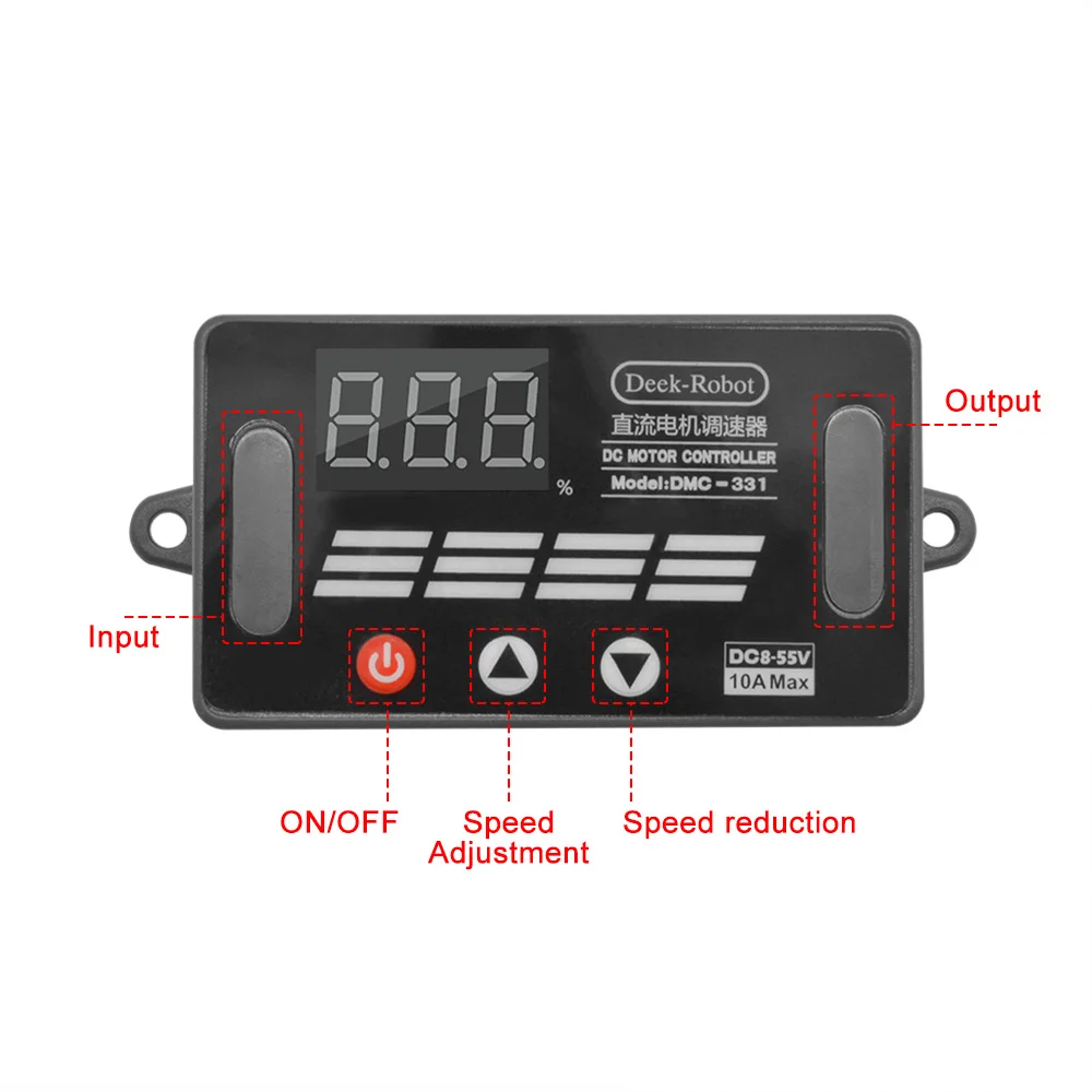 DMC-331 DC8V-55V 10A Motor Speed Controller PWM Controller 0~100% Adjustable Switch with Digital Display