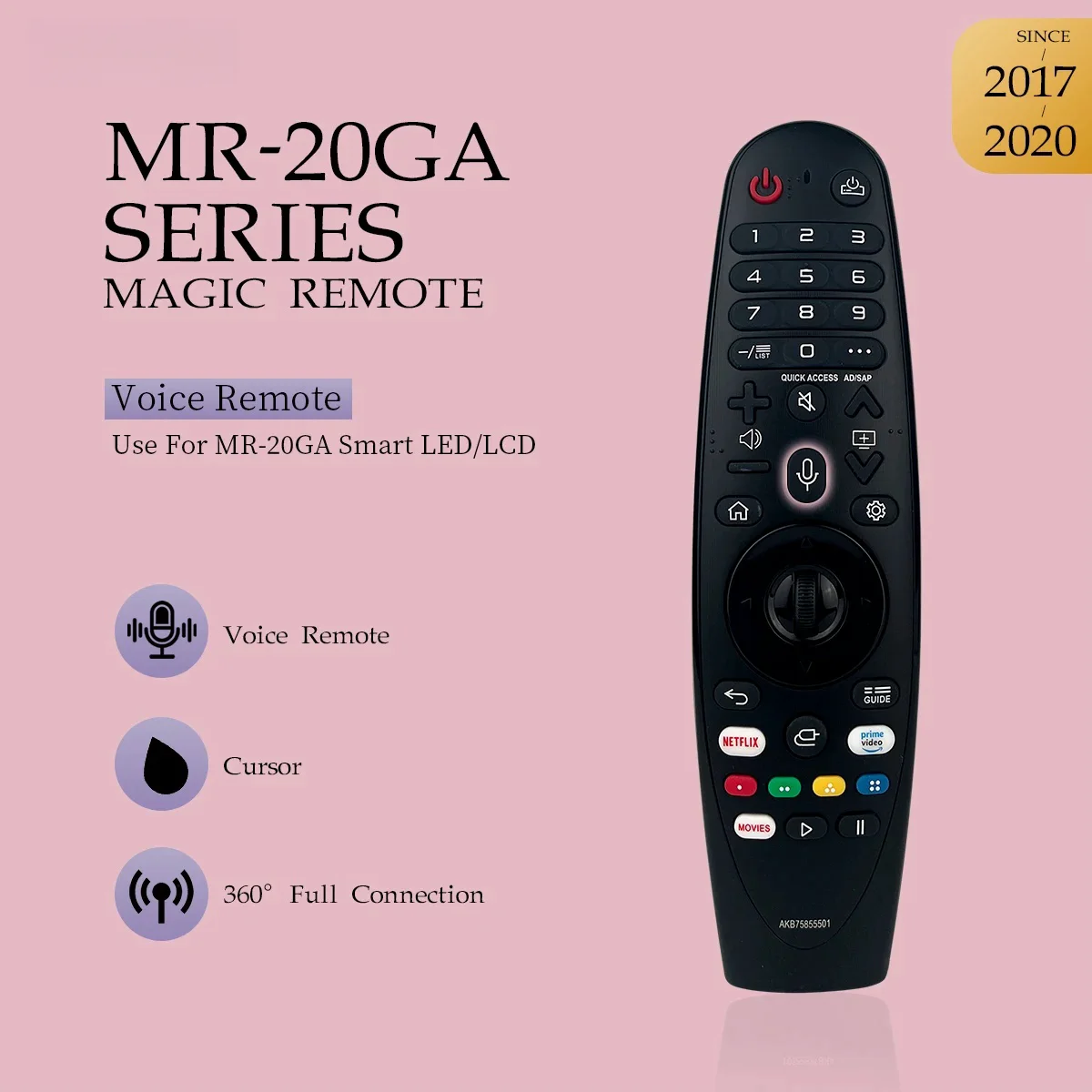 Voice Magic Remote for LG OLED Smart TV 2018 2019 2020 Magic Remote Replacement AN-MR20GA MR19BA MR18BA, with Pointer Function