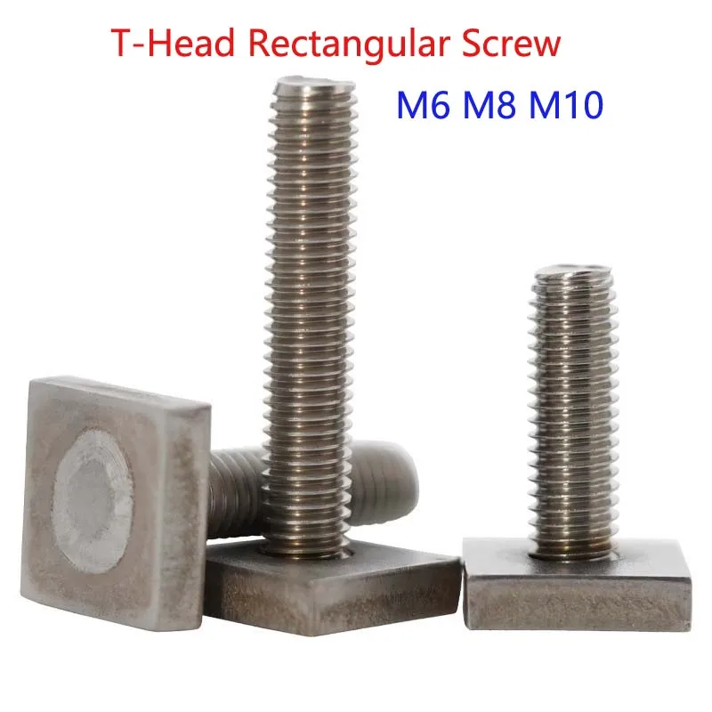 304 Stainless Steel T-Type Track Bolts and Screws Custom-Made Welded Screws Special-Shaped Square T-Shaped Shank M6 M8 M10