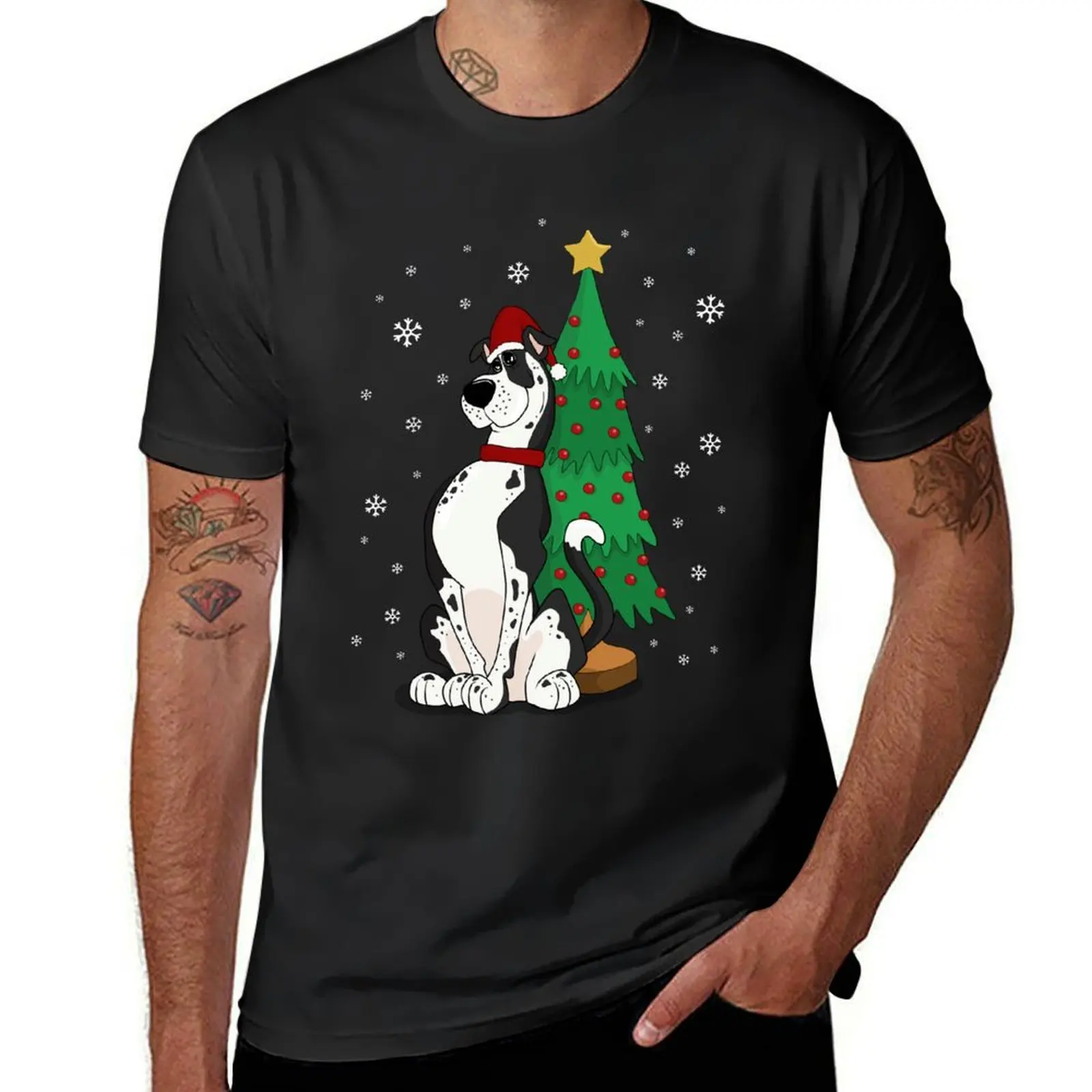 

Great Dane Christmas T-Shirt plus size tops blanks slim fit t shirts for men