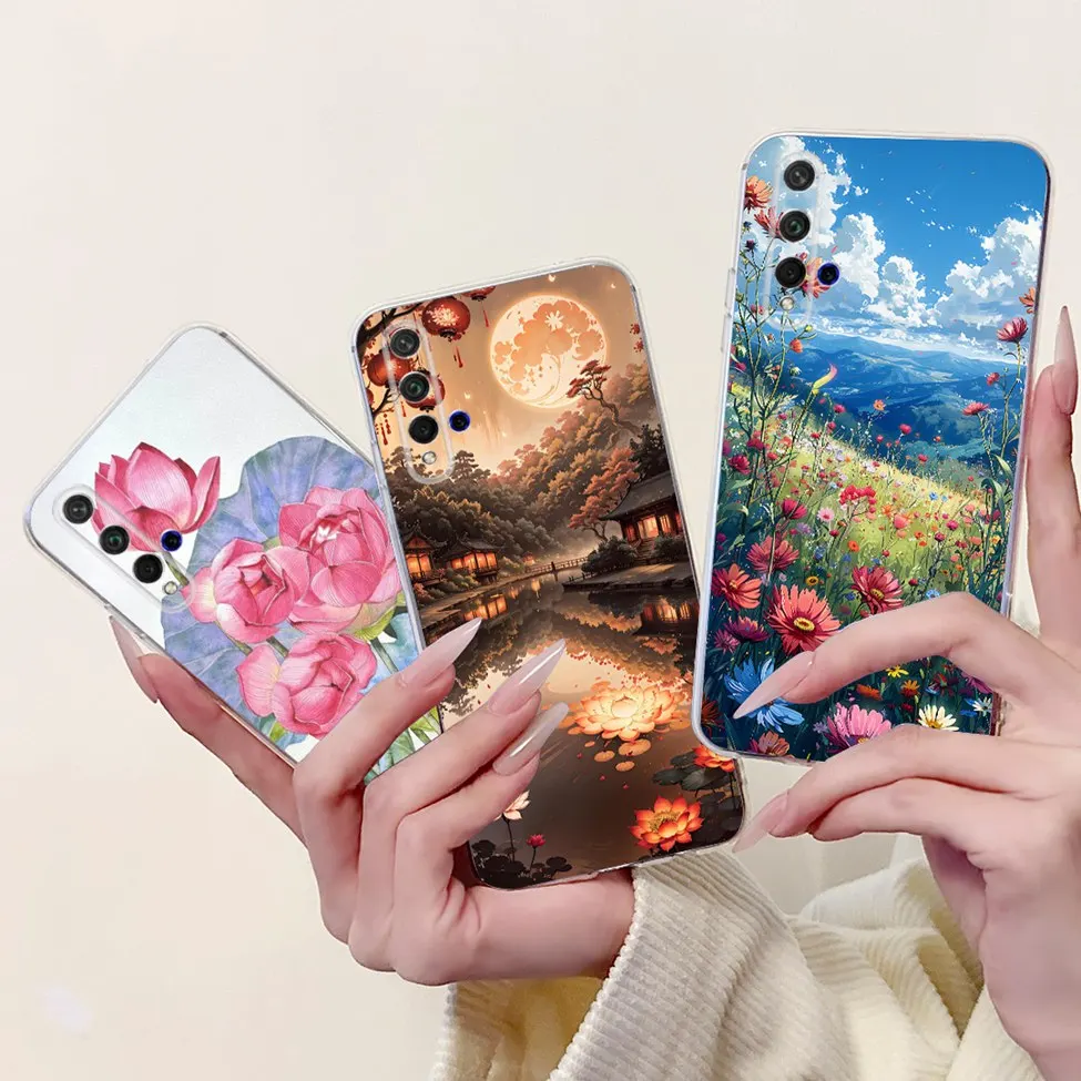 For Honor 20 Case YAL-AL00 YAL-TL00 Cute Cat Fashion Flowers Painted Cover For Huawei Nova 5T Phone Case YAL-L21 YAL-L61 YAL-L71 view 6