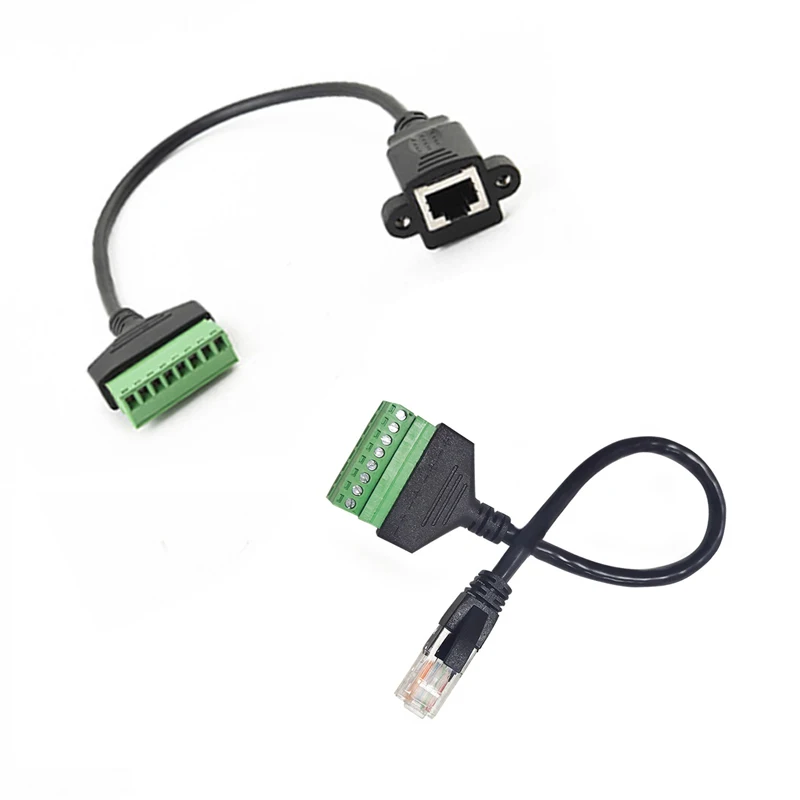 

RJ45 Ethernet Male To 8 Pin AV Terminal Screw Adapter Converter Block Plug Cable For CCTV DVR Camera