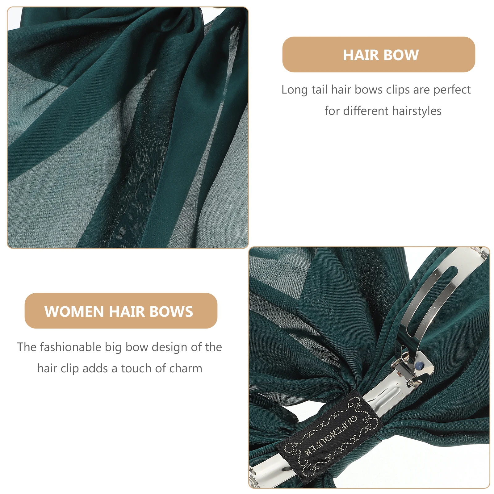 

2Pcs Big Bow Hair Clips Elegant Hair Bows for Women Long Tail Ribbon Barrettes Hairstyle Accessories Accessories for Teen Girls