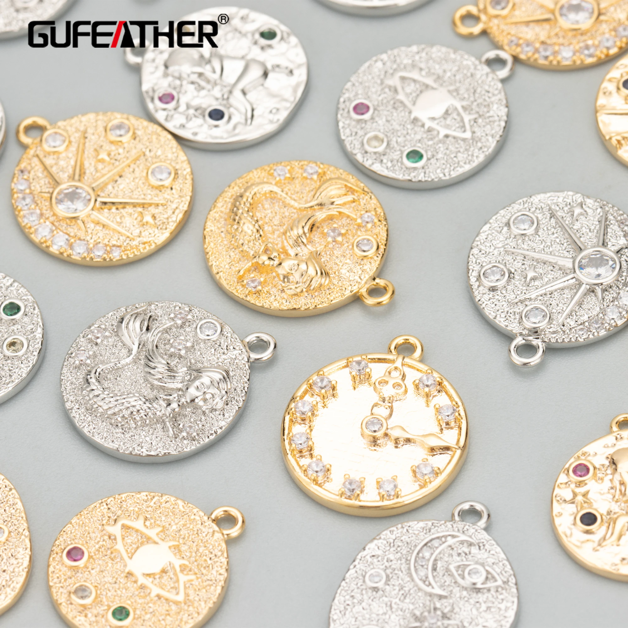 

GUFEATHER MC69,jewelry accessories,18k gold rhodium plated,nickel free,copper,zircon,charm,jewelry making,diy pendants,10pcs/lot