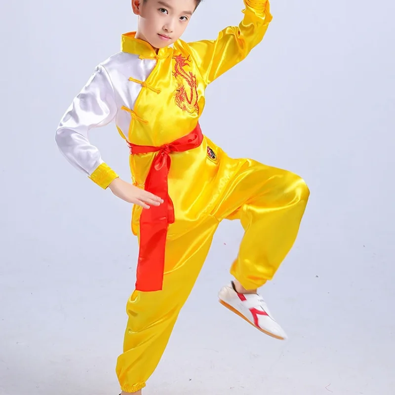 Children Chinese Traditional Wushu Clothing for Kids Martial Arts Uniform Kung Fu Suit Girls Boys Stage Performance Costume Set