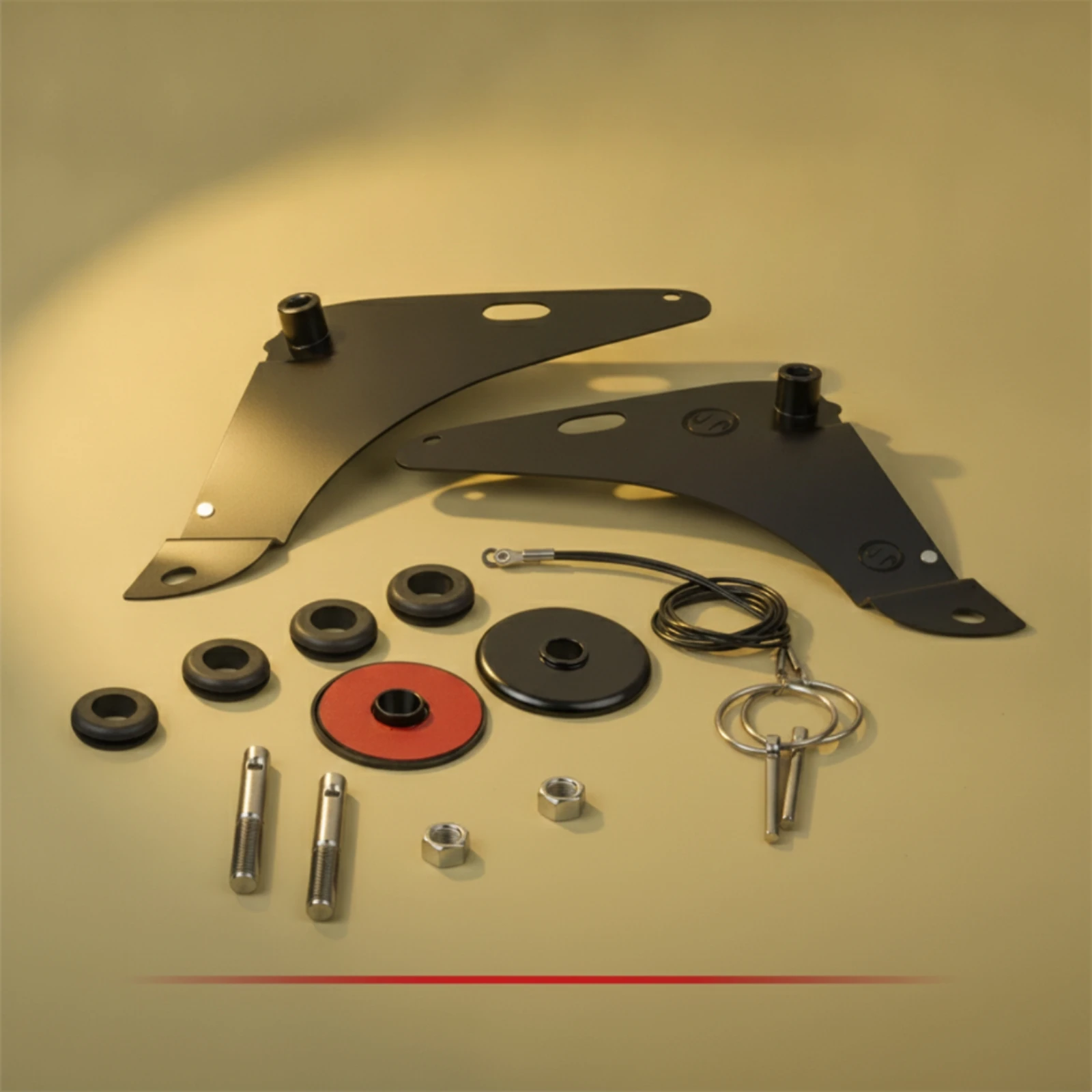 Hood Pin Bracket Kit Slimline Hood Pin Kit with Brackets Replacement Strong for Car Builders, Track Days