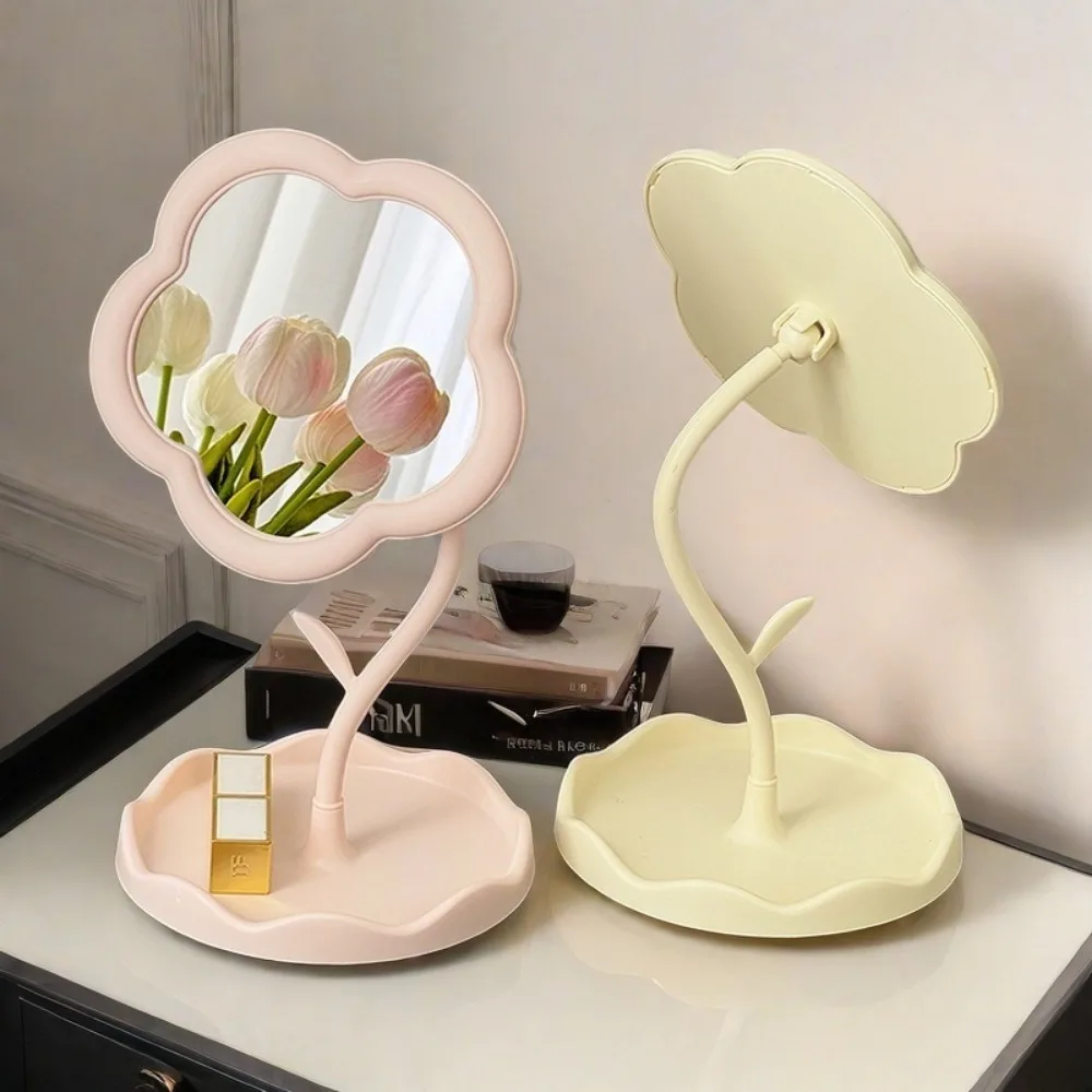 1pc Charming Sunflower Makeup Mirror with Storage Tray - 360° Swivelling,Adjustable Vanity Mirror Perfect for Bedroom Decoration