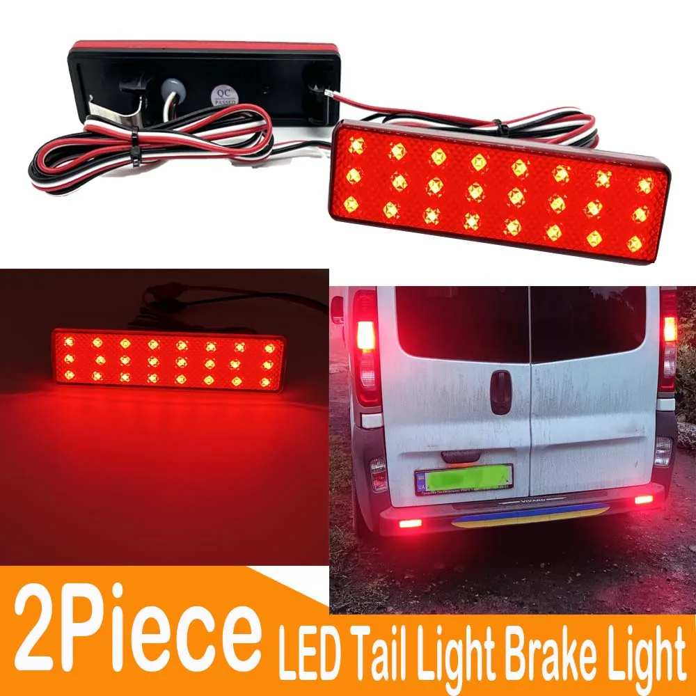 Red Lens LED Rear Bumper Reflector Tail Light Red For Opel Vauxhall Vivaro Movano A Renault Master Trafic Nissan Primastar