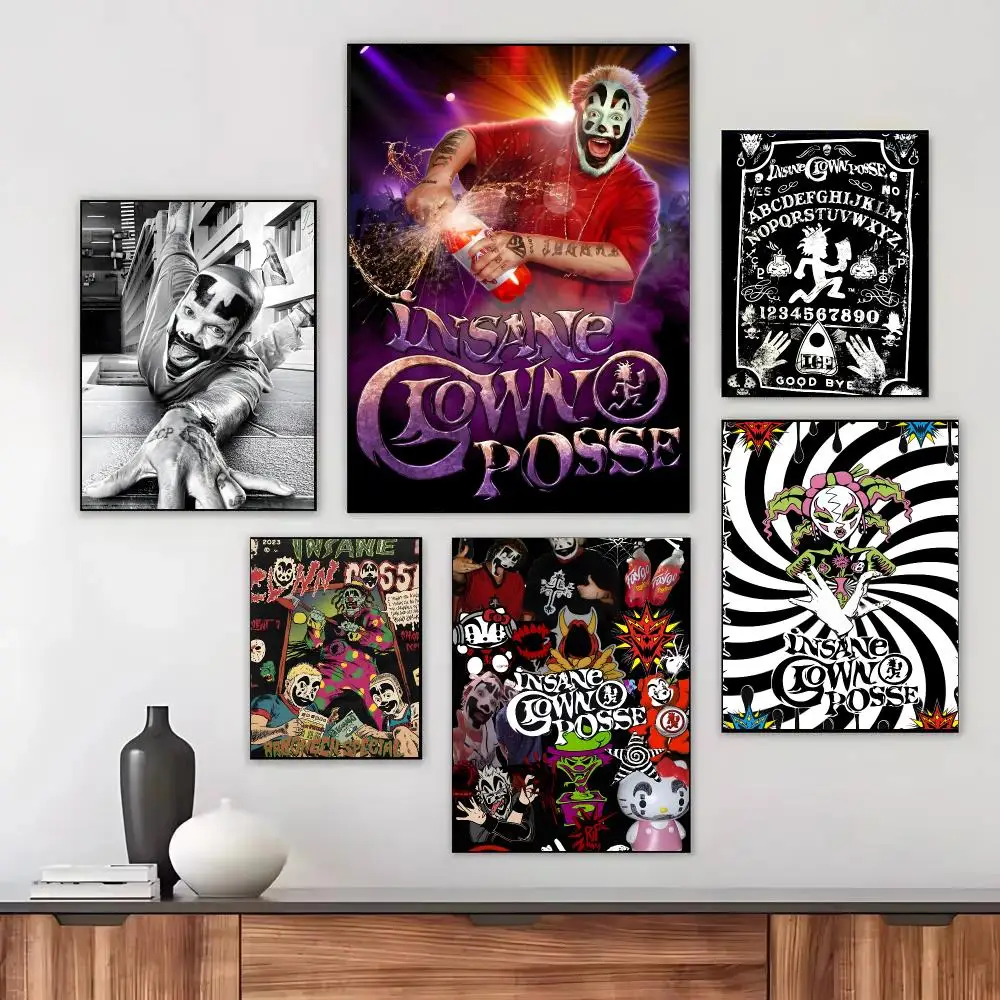 ICP Insane Clown Posse Retro Punk Poster Poster Modern Aesthetic Wall Art Print Minimalist Bedroom Living Room Home Decor Gift