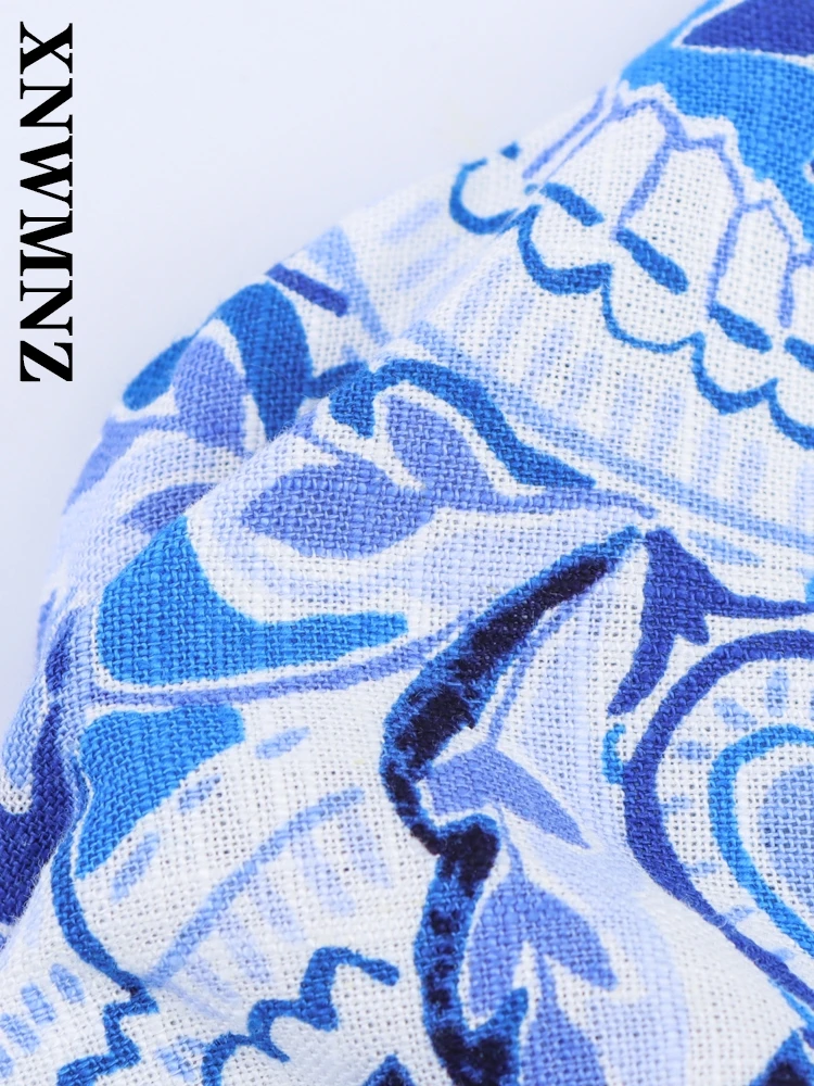 XNWMNZ Estate Donna Vacanza boho tracolla sottile Abito midi senza schienale Chic Moda femminile Spalla senza maniche Abiti sexy