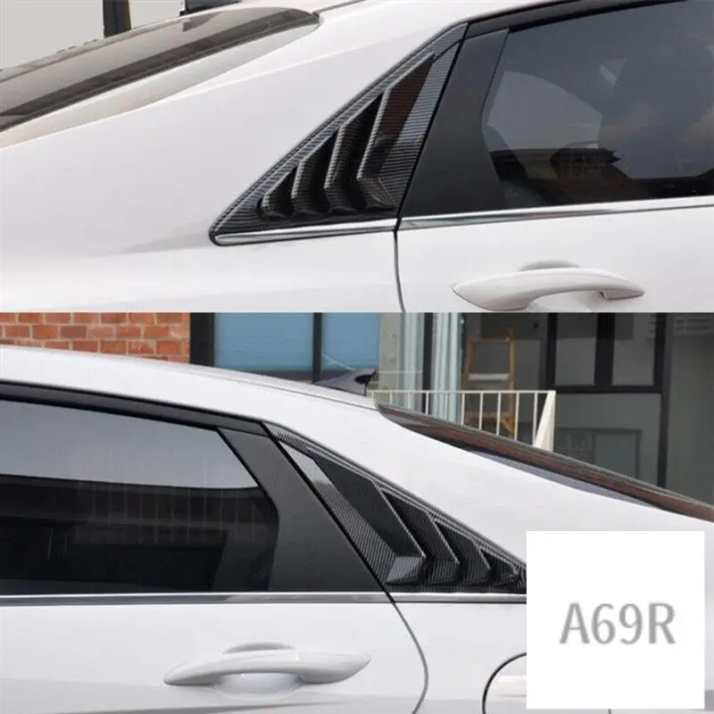 

A69R-Carbon Fiber Color Rear Side Vent Quarter Window Louver Shutter Cover Trim Replacement Accessories For Hyundai Elantra 2021
