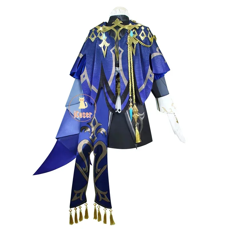 Genshin Impact Clorinde Cosplay Costume Dress Wig Hat Fontaine Uniform Cloak Earrings Halloween Party for Women Role Play Props