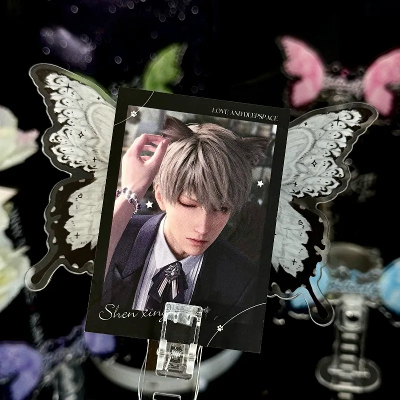Butterfly Acrylic Shooting Stick for Badge/photo/stand, Multifunctional 4‑in‑1 Magnetic Display Prop, for Anime Kpop Merch Decor