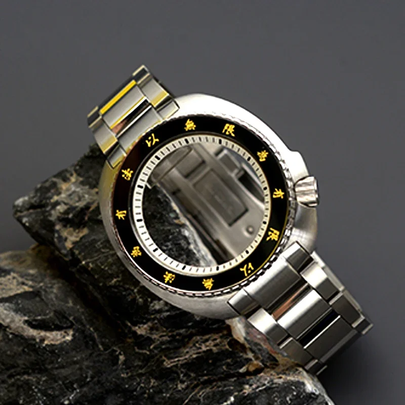 

Turtle Abalone Dive Case With Stainless Steel Bracelet Sapphire Crystal 100m Waterproof Fit Japan NH35 NH36A 7S 4R Movement