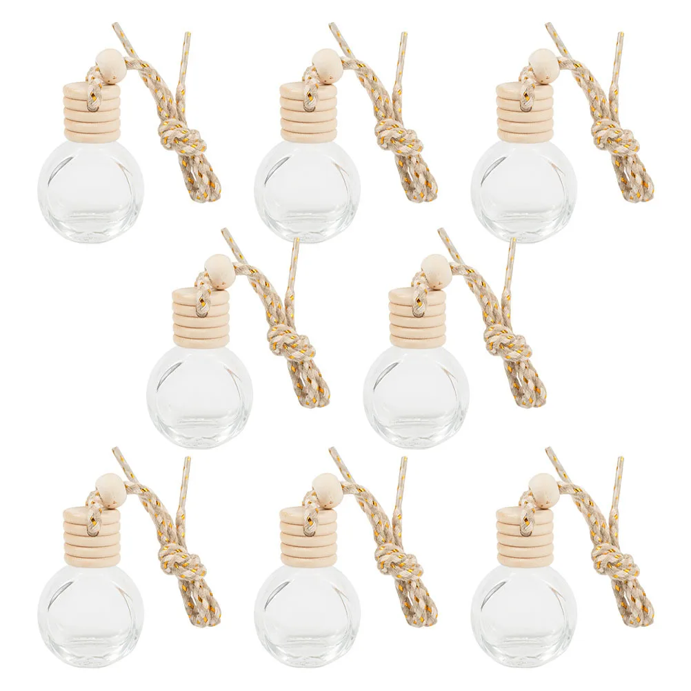 

8Pcs Car Air Freshener Bottles Refillable Glass Perfume Containers for Essential Oil Diffuser Pendant 10Ml Car Perfume Diffuser
