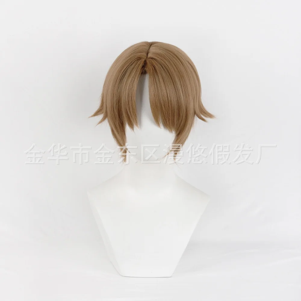 Perruque de Cosplay de Lyndon Skott, Cheveux Courts de 30cm, avec Bonnet Gratuit, pour Halloween, pour Femme et Homme