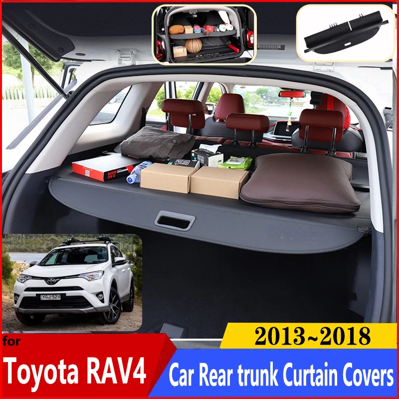 

For Toyota RAV4 RAV 4 MK4 XA40 2013~2018 2015 Car Luxury Trunk Luggage Curtain Trunk Cargo Covers Anti-peeping Car Accessories