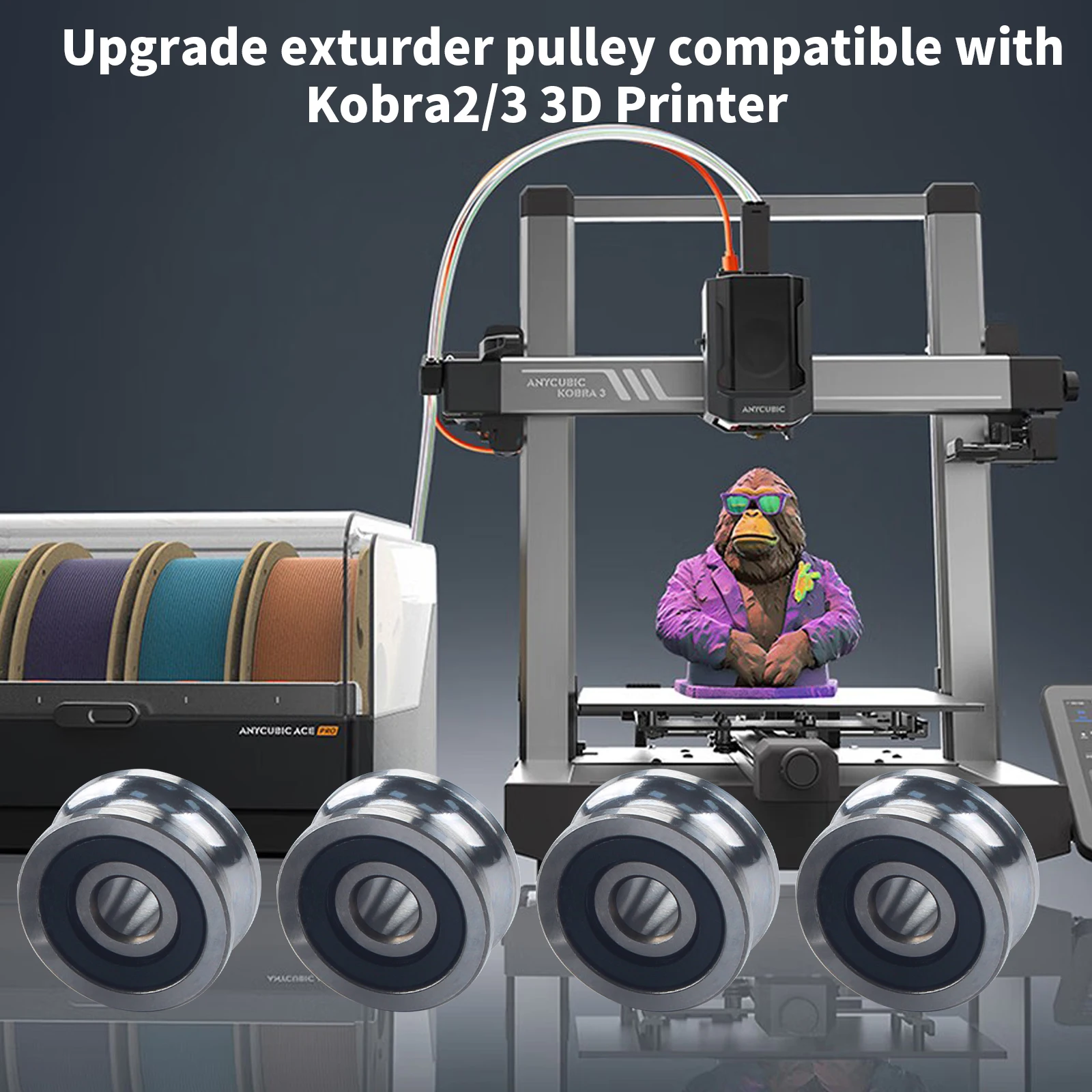 

Toaiot 4/5pcs Exturder Pulley For ANYCUBIC Kobra 2 Pro / Kobra 2 Plus / Kobra 2 Max / Kobra 3 SG15 Pulley - 3D Printers