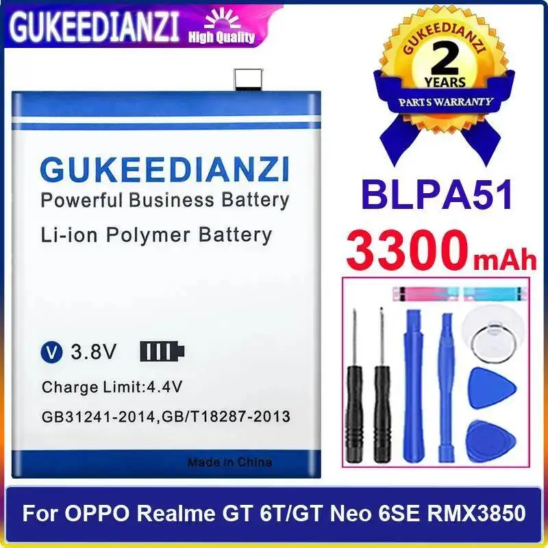 

For Oppo Realme GT 6T Neo 6SE RMX3850 3300Mah Long-Lasting Performance Mobile Phone Battery BLPA51