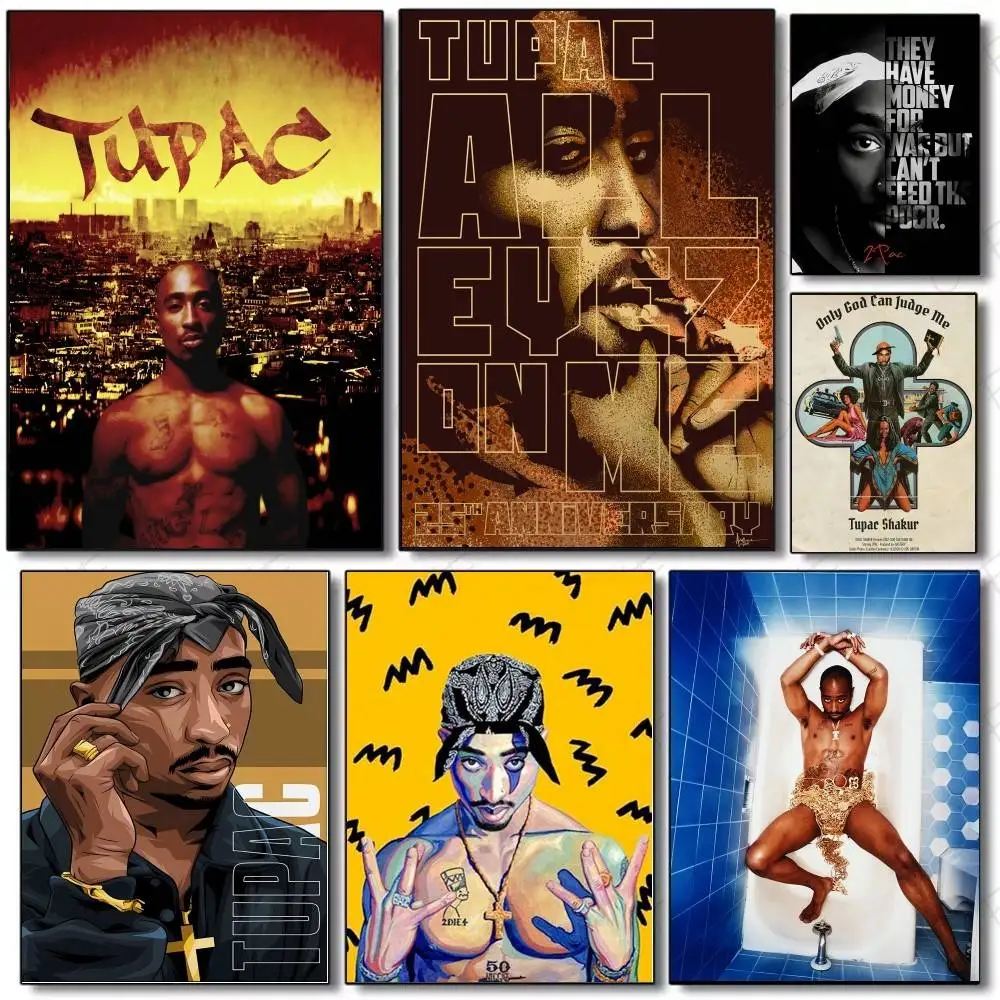 Постер с изображением знаменитого хип-хоп рэпера 2PAC (Тупака), высококачественная печать, водонепроницаемая наклейка для декора бара, гостиной, подарок.