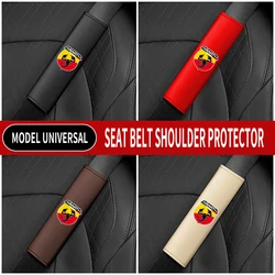 1PC Leather Car Seat Belt Shoulder Protector Cover Safety Belt Padding Pad For Abarth 595 Abarth 500 Abarth 124 Spider