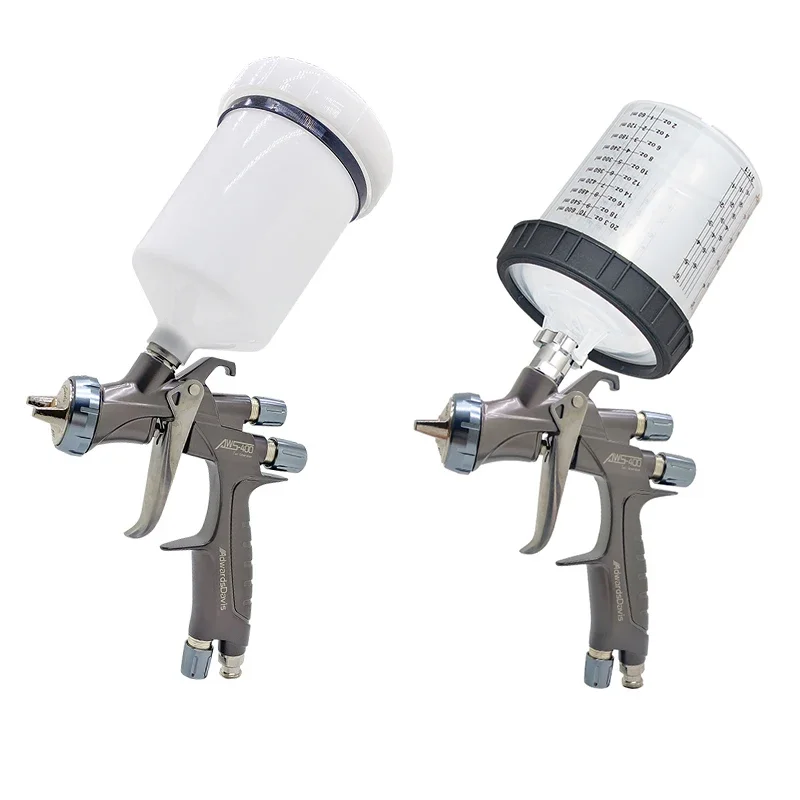 AWS400 HVLP High Atomization Automotive Paint Spray Gun Plum Blossom Nozzle for Topcoat Clear Coat Water-Based Paint