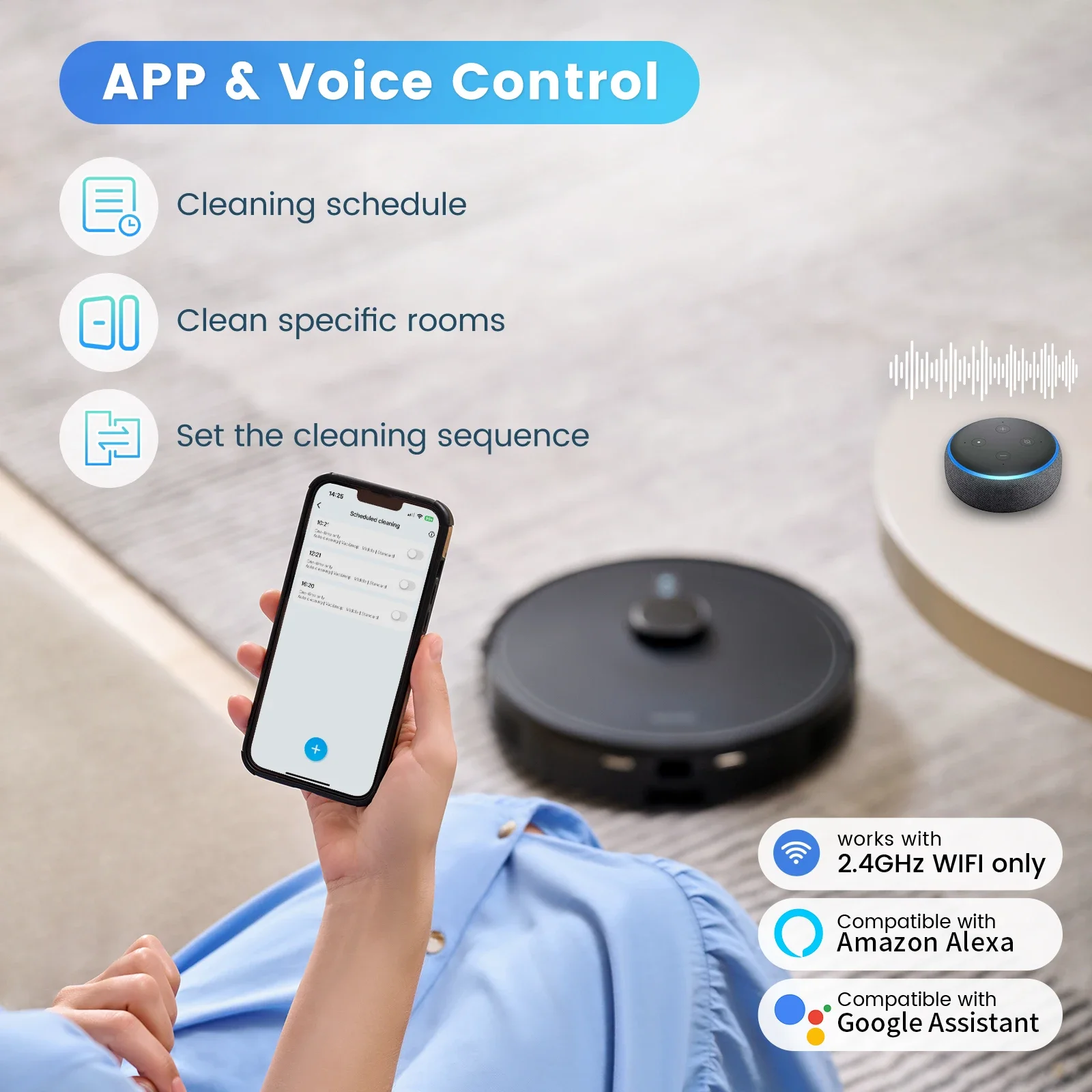AIRROBO USA DE JP Ship Multifunctional Vacuum Cleaner Automatic Mopping Smart Vacuum Clean Mop With Self-Emptying Dustbin