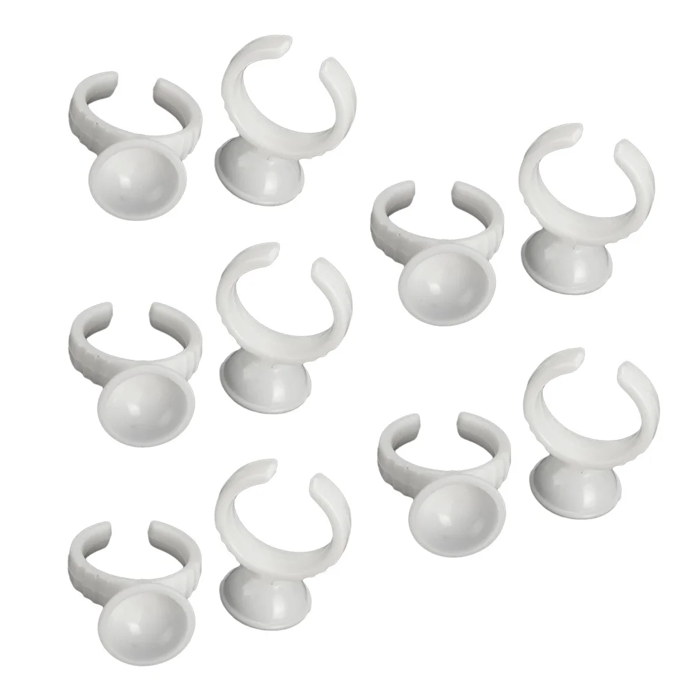 

100Pcs Eyebrow Tattoo Rings Disposable Ink Caps for Pigment and Lash Extension Professional Use Clear S Size Rings Cups