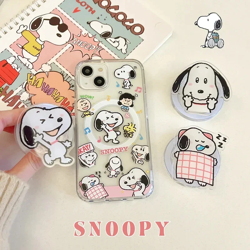 

Cute Cartoon Snoopy Charlie daily life Magsafe Wireless Charge Case For iPhone 11 12 13 14 15 16 Pro Max Plus Magnetic Holder﻿﻿