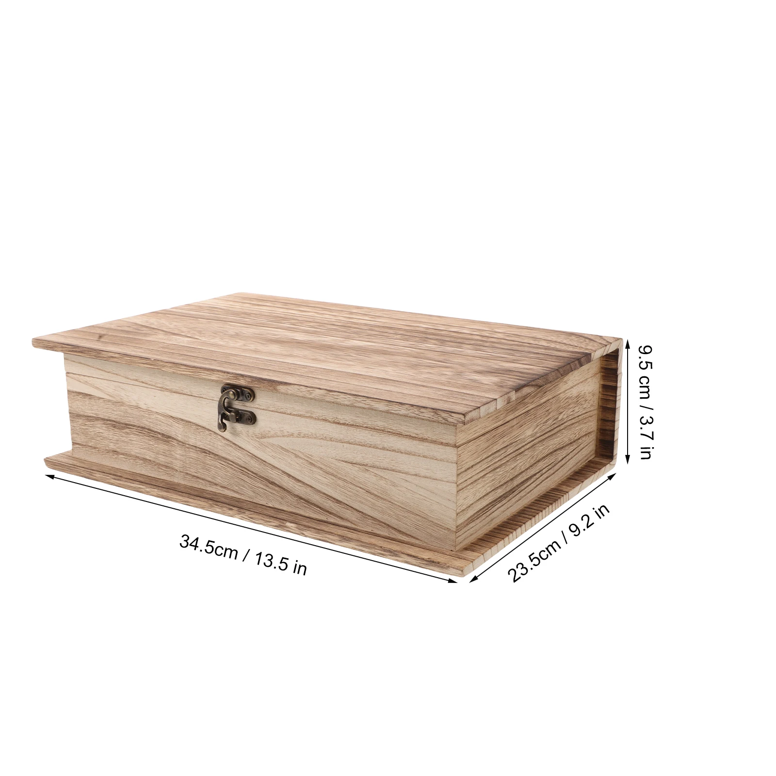 Scatola portaoggetti per libri in legno con coperchio incernierato Scatola per ricordi in legno non finito Custodia per gingilli per gioielli di grande capacità per ufficio e casa