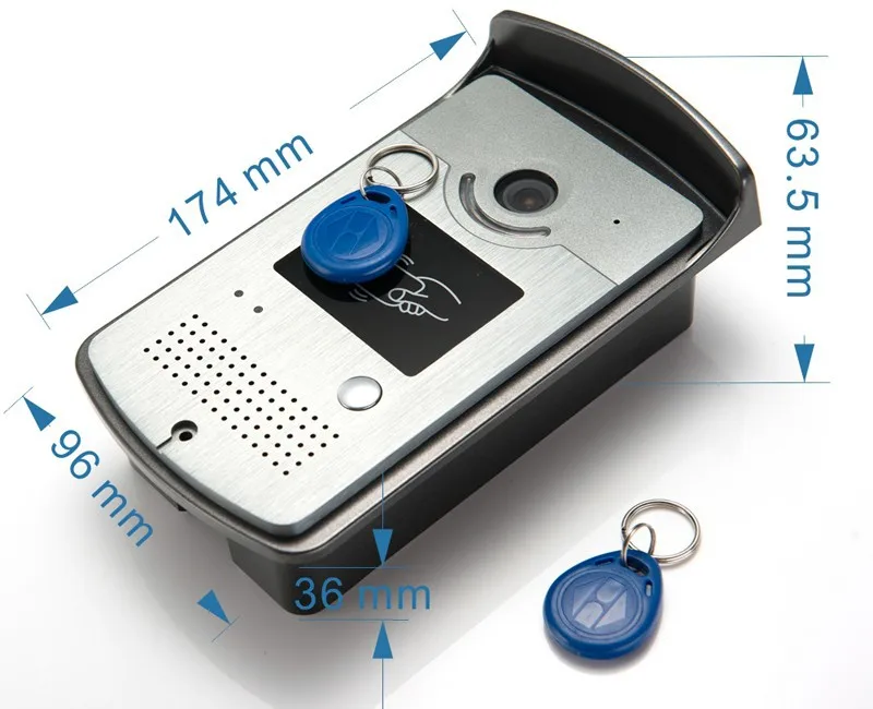 Système d'interphone vidéo avec 1 lecteur de carte RFID, sonnette HD, caméra, téléphone de porte, en