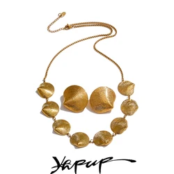 Yhpup Shell Gold Color Waterproof Plated Stainless Steel Earrings Necklace Jewelry Statement Trendy Fashion Holiday Accessories