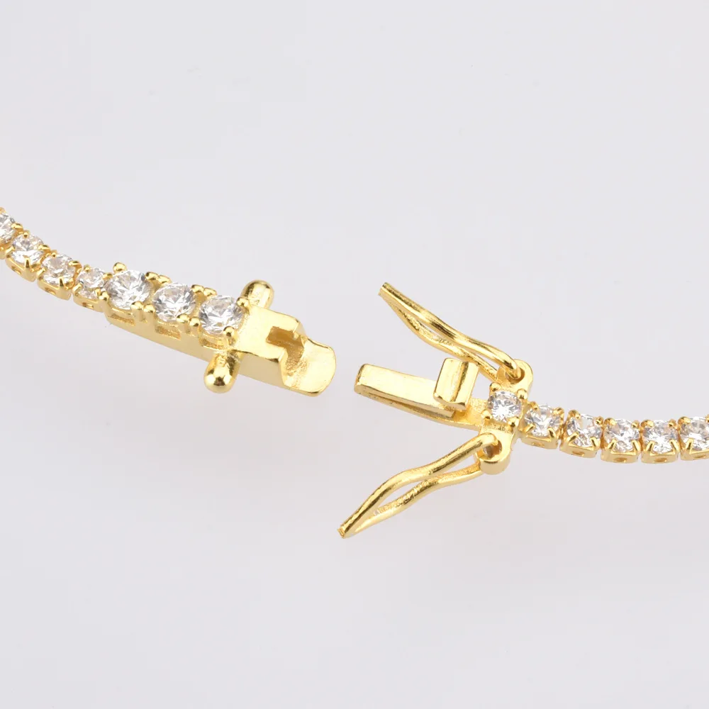 S925 sterling silver tennis bracelet chain 2MM single row zircon inlaid with full diamonds, showing a unique and shining charm