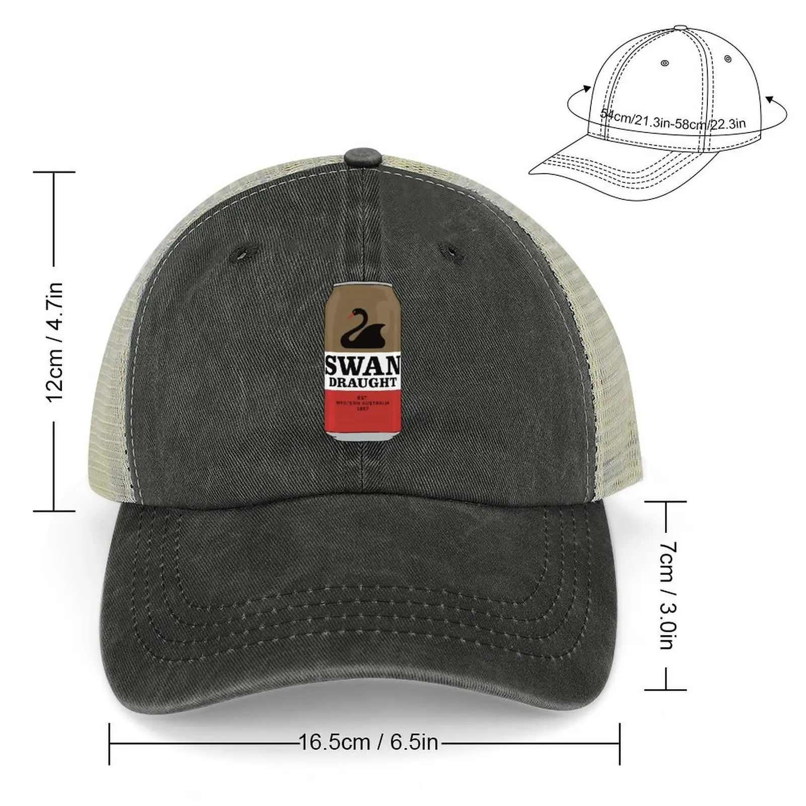 Hand-drawn Swan Draught can Cowboy Hat Sunhat Rugby Golf Wear Women's Golf Wear Men's