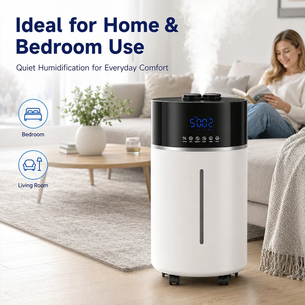 SIHAO Smart Auto Humidity Control Humidifier 18L Quiet Large Capacity Ultra Mist for Home Office Commercial Bedroom
