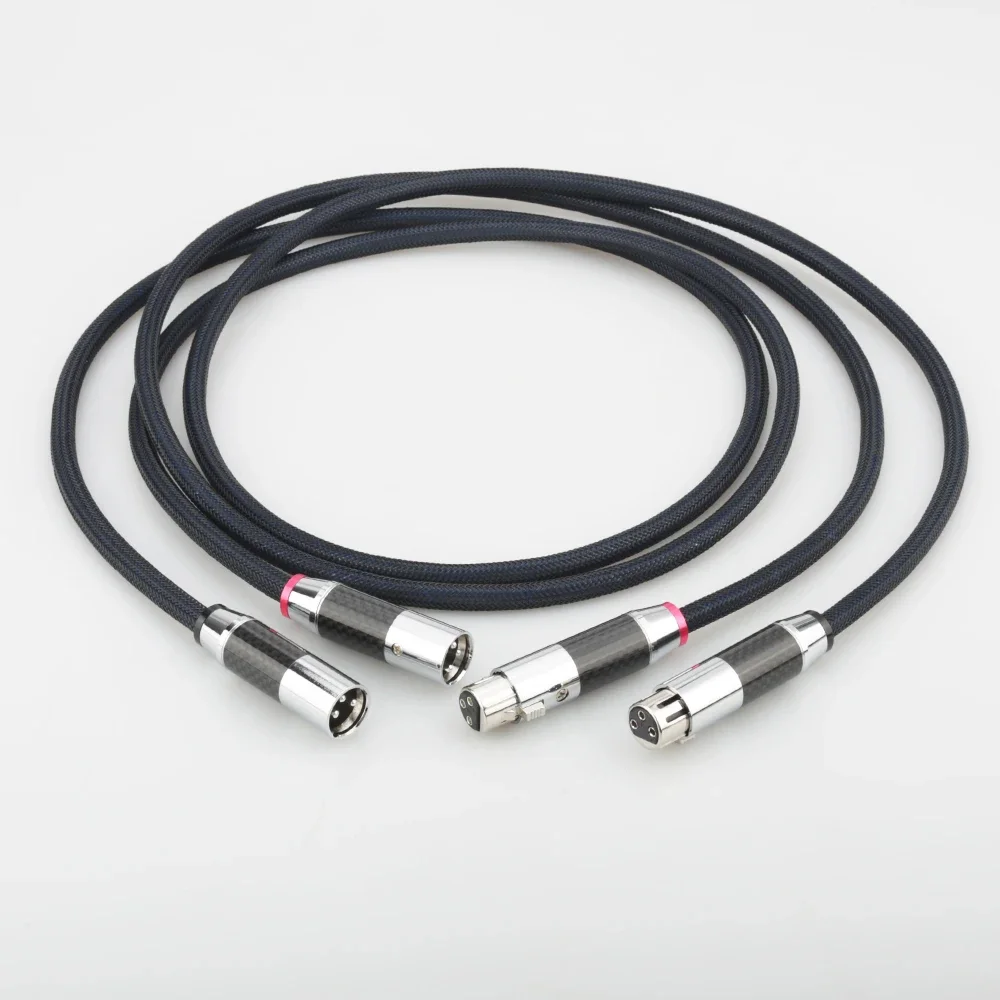 A10 High End Silver Plated XLR Balanced Audio Interconnect Cables with Carbon Fiber XLR Plug for Superior Sound Quality