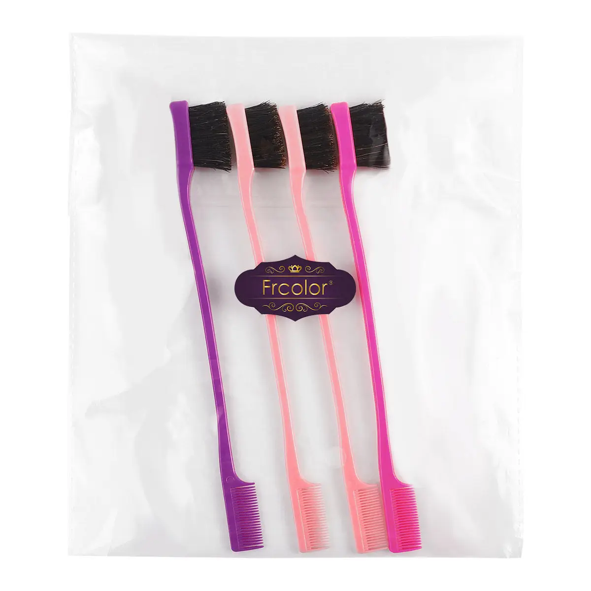 Pinceau à sourcils à double tête, peigne léger de qualité supérieure, outil de toilettage des sourcils pour femmes, pinceau de maquillage à double usage, 4 pièces