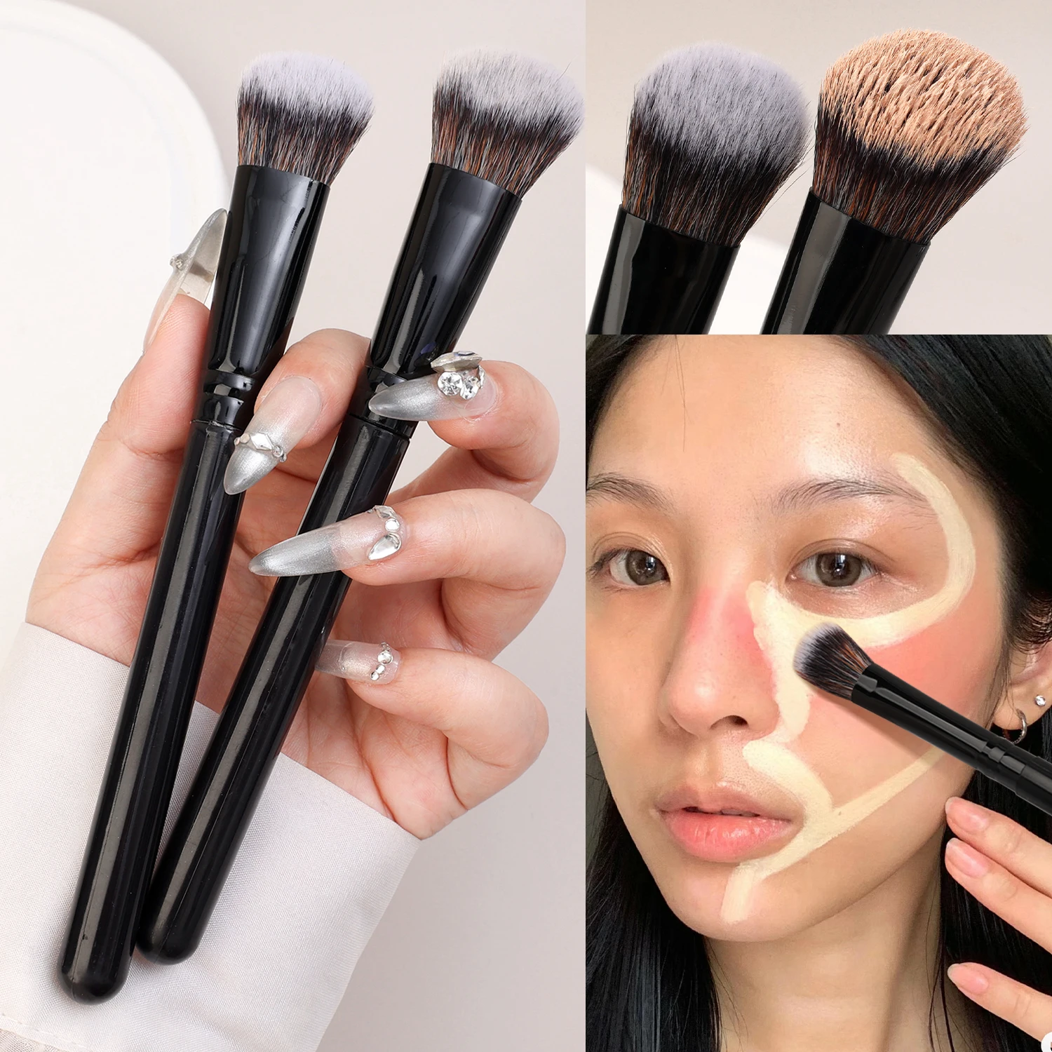 Professional Foundation Brush Sloped Broom Head Liquid Foundation Shadow Repairing Brushes Women Face Base Makeup Beauty Tools