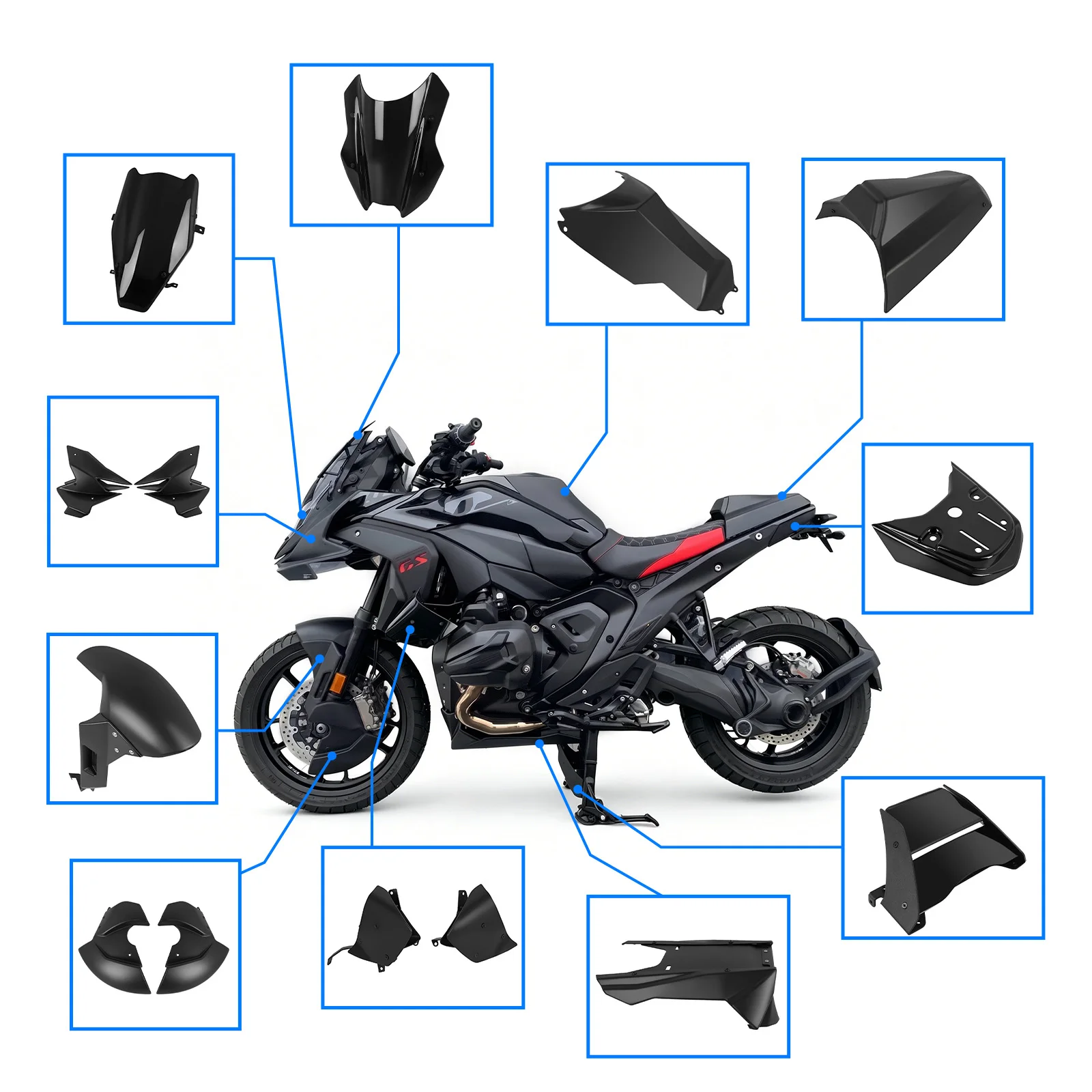 For BWM R1300GS R 1300 GS R1300 GS Accessories 2024 2025 2026 Engine Spoiler Windscreen Front Wind Deflector Lower Side Spoiler