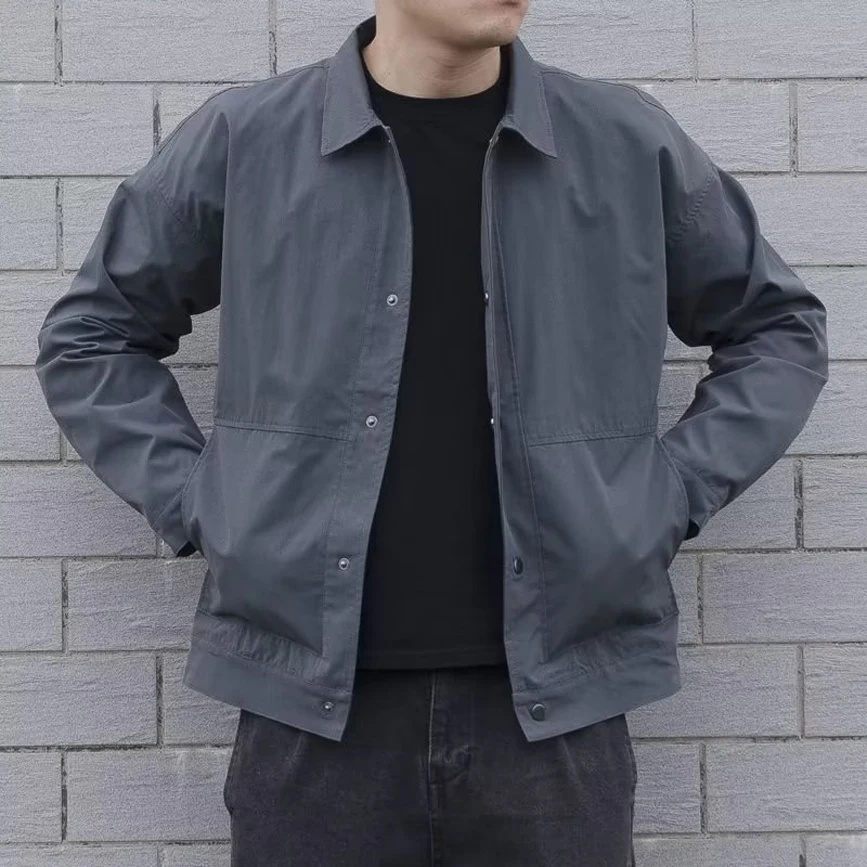 

Short Pilot Jacket Men's Versatile Slim Fit Denim Outerwear Work Shirt Lightweight Mature Pair with Jeans Youthful Popular