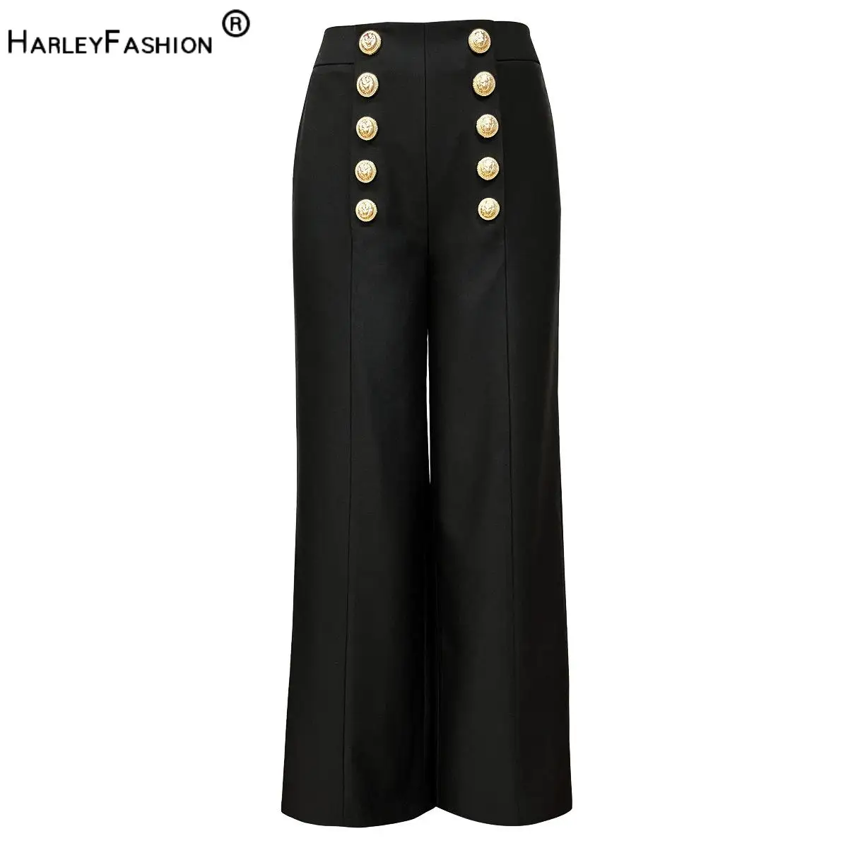 2024 Fashion European Stylish All Seasons Office Lady Trousers Straight Cutting Double-breasted Women Casual Pants