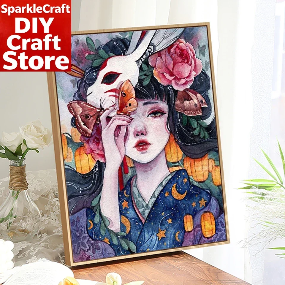 

1 шт. безрамный набор для алмазной вышивки 5D DIY: портрет девочки в мультяшном стиле, полная квадратная/круглая алмазная мозаика, HD качество, ручная работа