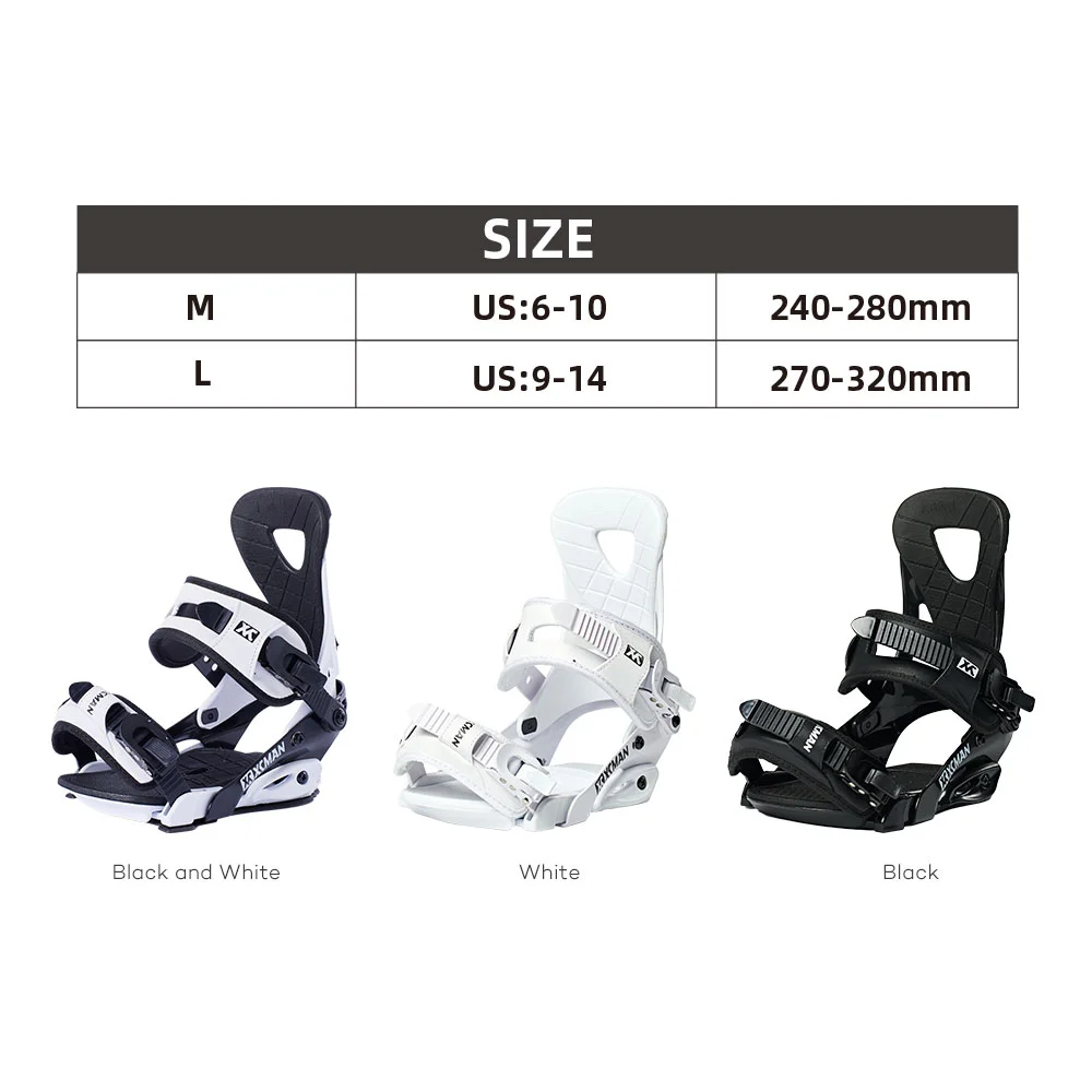 Aluminum Alloy Snowboard Bindings with Fast Regulation System M L Size For Adults