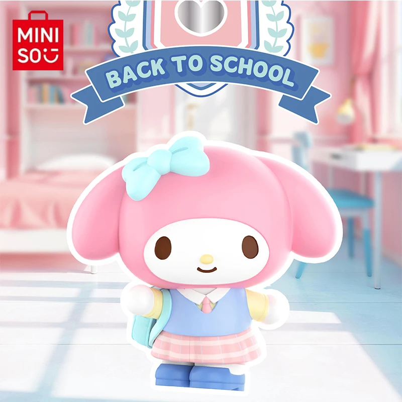 

MINISO Sanrio Back To School Series Blind Box My Melody Cute Garage Kit Student Desktop A Birthday Present Toy Ornaments