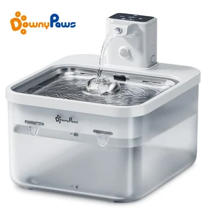 DownyPaws 2.5L Automatic Stainless Steel Cat Water Fountain 4000mAh Wireless Pet Drinker Battery & Sensor 2 in