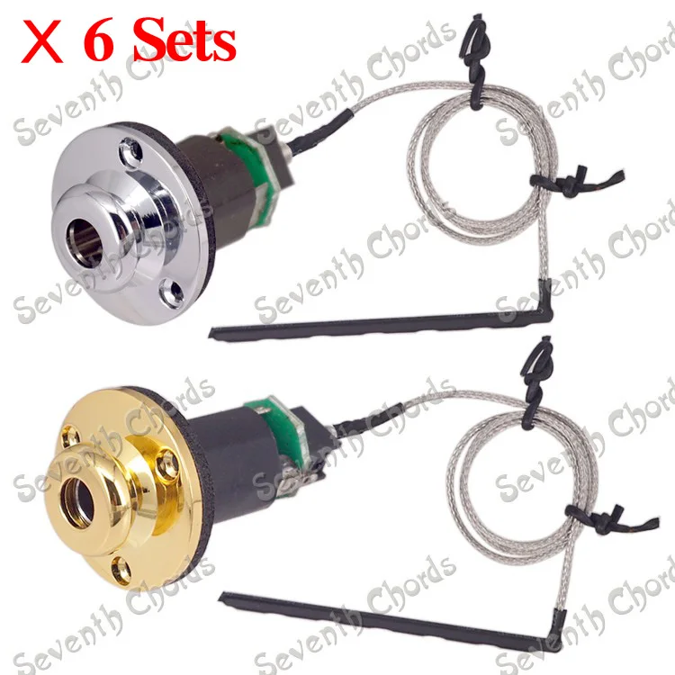 

6 Set Do not need Battery Acoustic Guitar Under-Saddle Pickup Pick-up Piezo Cable Stick 6.35mm Endpin Jack